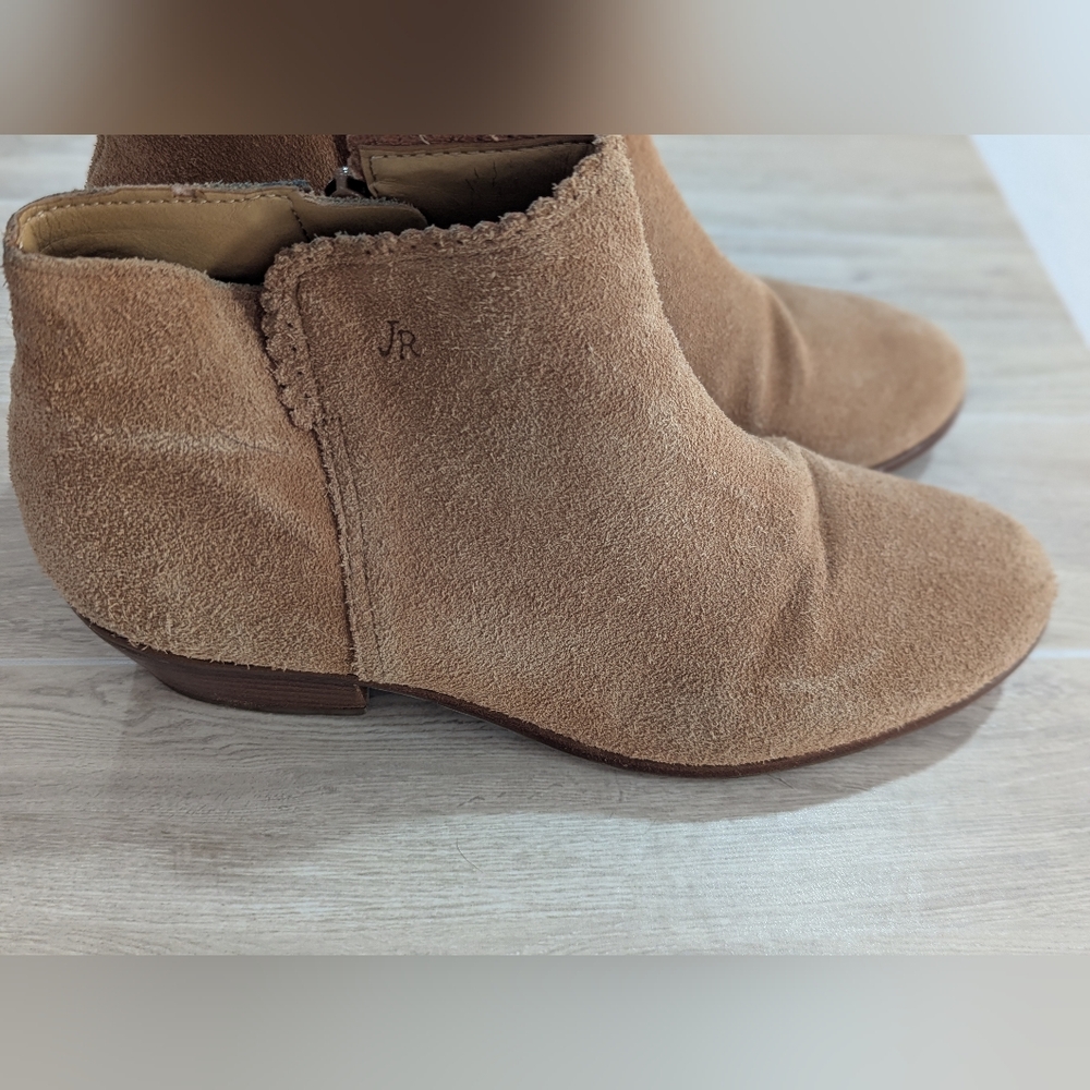Jack Rogers Boots Light Brown Suede Ankle Booties Size 6.5M *NWOB